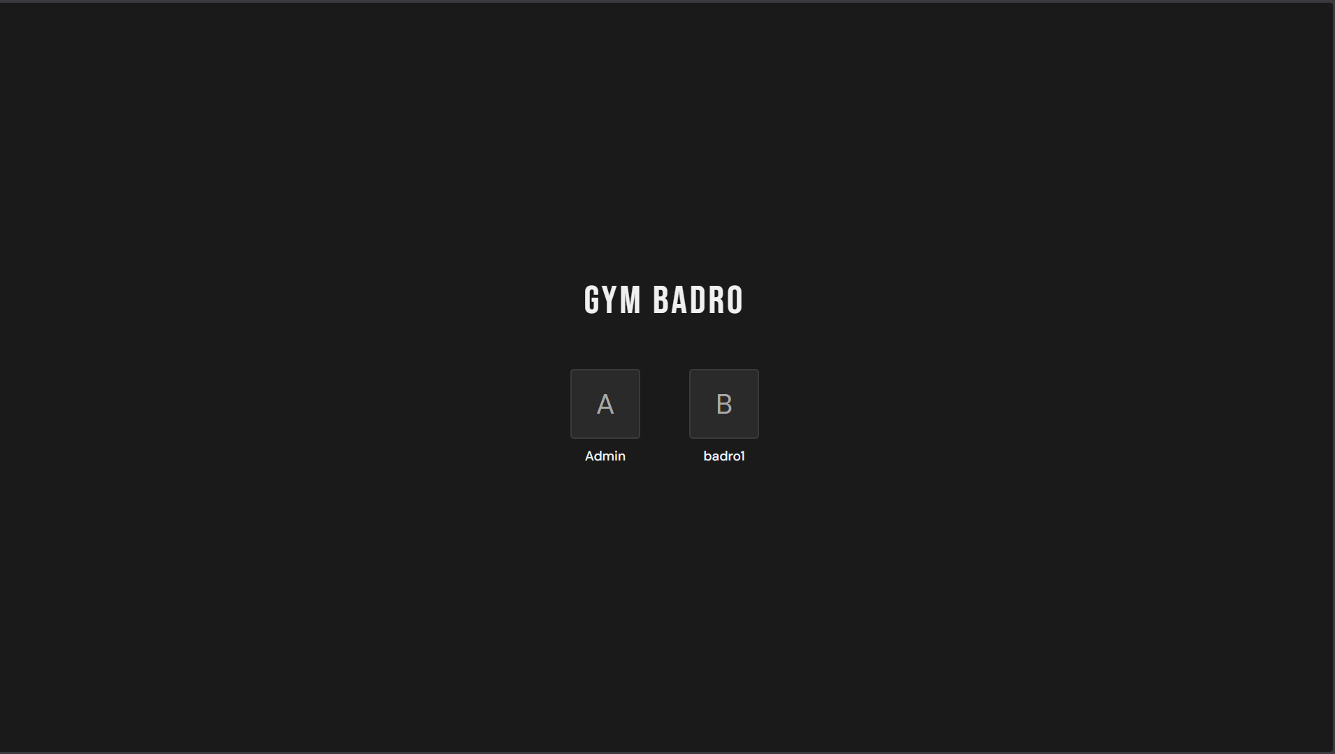 User Select Screen